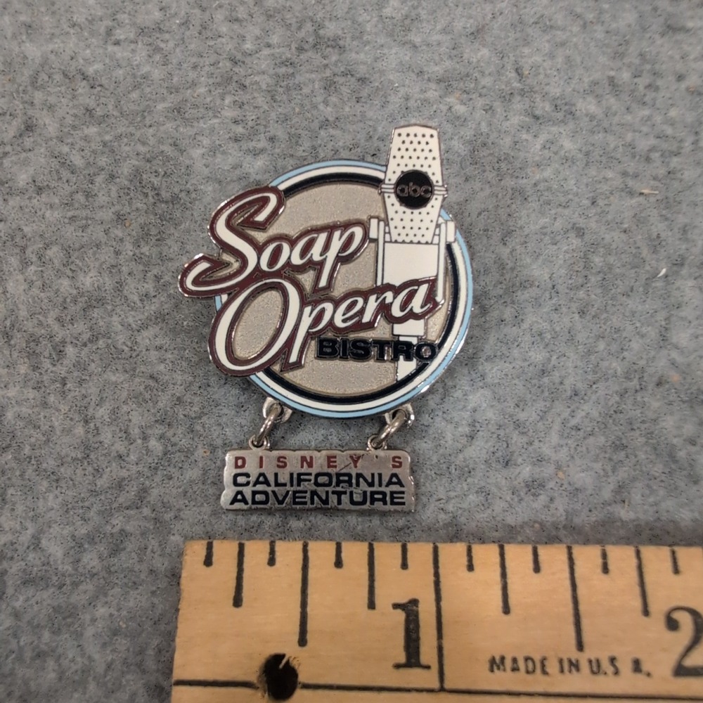Disney California Adventure Soap Opera Bistro ABC Microphone Dangle Pin Vintage - Picture 2 of 3